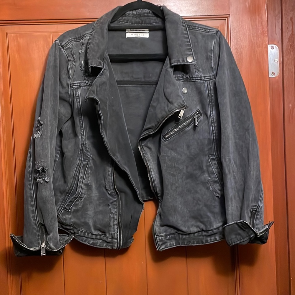 ONE TEASPOON distressed black jean jacket